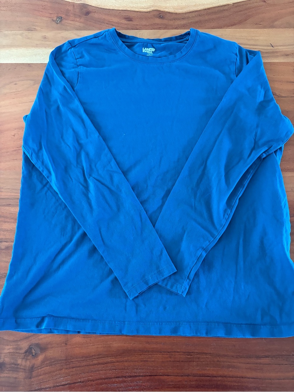 Lands' End women’s Long-Sleeve Crewneck Shirt - Royal Blue